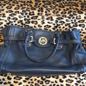 Michael Kors navy blue genuine leather